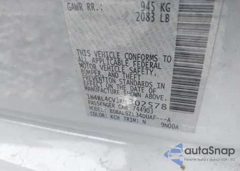 2024 Nissan Altima Sr Fwd from USA, damaged, VIN 1N4BL4CV3RN302578